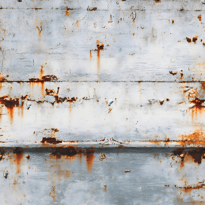 Rust of Rusted Metal Surface with Holes, Cracks, and Corrosion seamless PBR texture preview