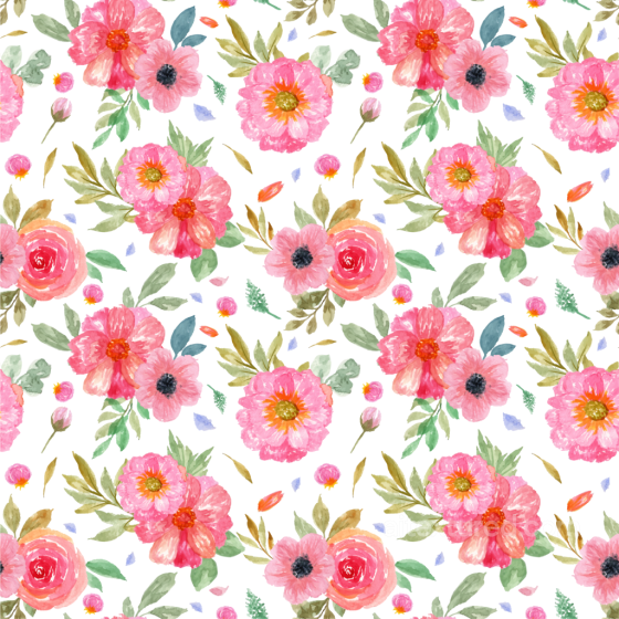 Pink Flower Watercolor Fabric Texture with Floral Pattern Pink Flower texture preview