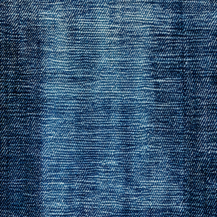 Denim Jeans of Faded Blue Denim Fabric with Subtle Cracked Worn Areas seamless PBR texture preview