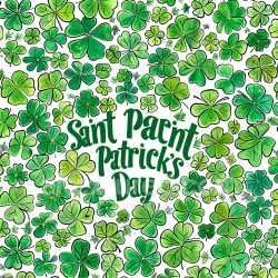 seamless Seamless 3D PBR Texture Featuring Vibrant Green Shamrock Pattern with Hand-Drawn Style texture 8k free download PBR