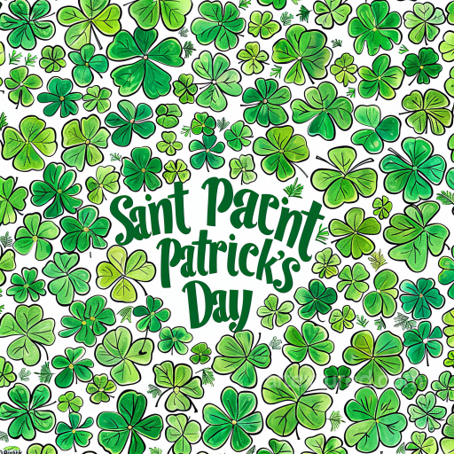 Featuring Vibrant Green Shamrock Pattern with Hand-Drawn Style seamless St patrick digital paper bundle PBR texture