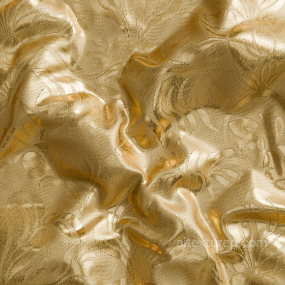 Seamless Gold Floral Satin Fabric PBR Texture for 3D Fabric texture preview