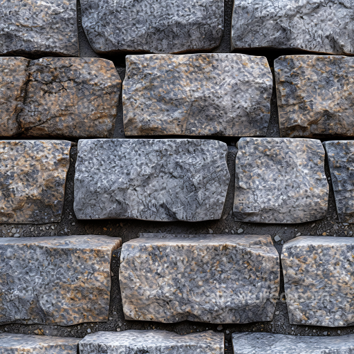 Weathered Stone Wall Blocks Seamless Texture with Rough Surface and Natural Color Patina seamless Stone PBR texture