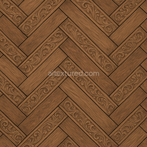 Ornate Herringbone Parquet Texture Seamless 1024X1024