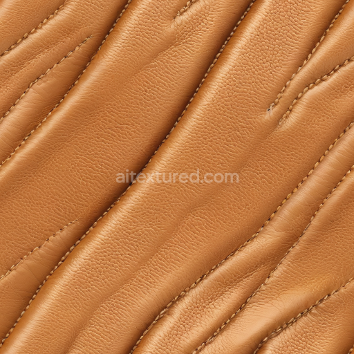 Preview — Seamless 3D PBR Light Brown Pebbled Leather Texture with Quilted Stitched Panels