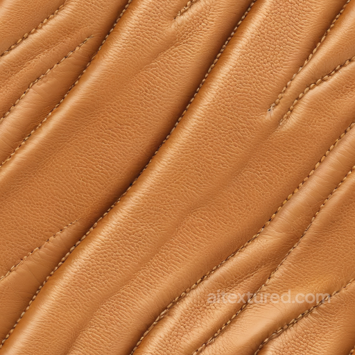 Light Brown Pebbled Leather Texture with Quilted Stitched Panels seamless Leather PBR texture