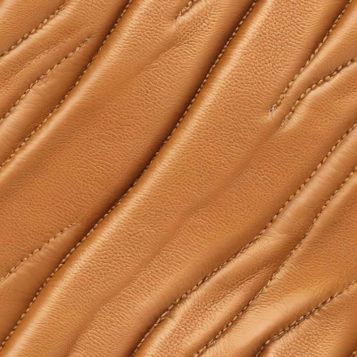 Light Brown Pebbled Leather with Quilted Stitched Panels seamless PBR texture preview