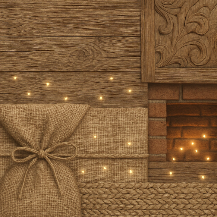 of Rustic Wood Grain Surface for Holiday Decor seamless PBR texture preview