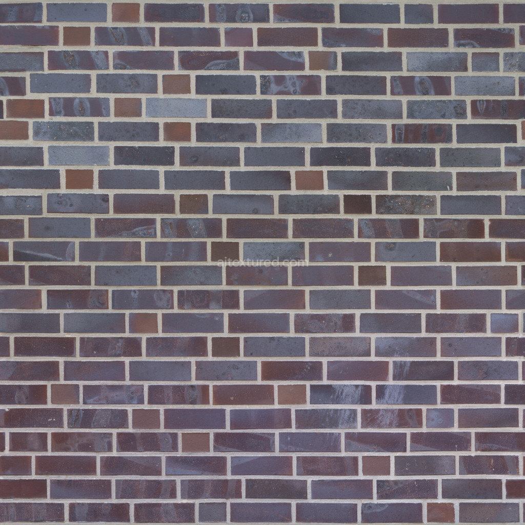 Seamless PBR bricks texture with diverse colors and details