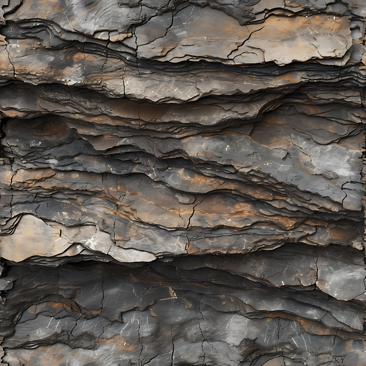 Stone of Layered Weathered Cliff Rock with Earthy Tones seamless PBR texture preview