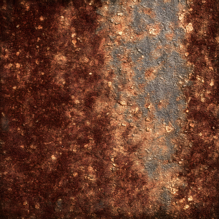 Rusted Metal with Cracks, Pits, and Jagged Corrosion seamless PBR texture preview