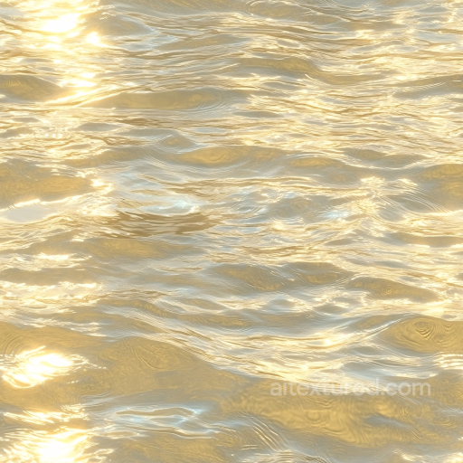 Water PBR Texture of Golden Sunlit Gentle Waves with Realistic Reflections seamless Water PBR texture