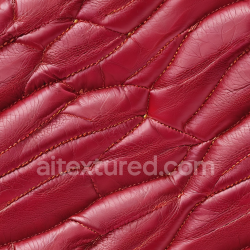 seamless Seamless 3D PBR Quilted Red Leather Upholstery Texture with Detailed Grain and Stitching texture 8k free download PBR