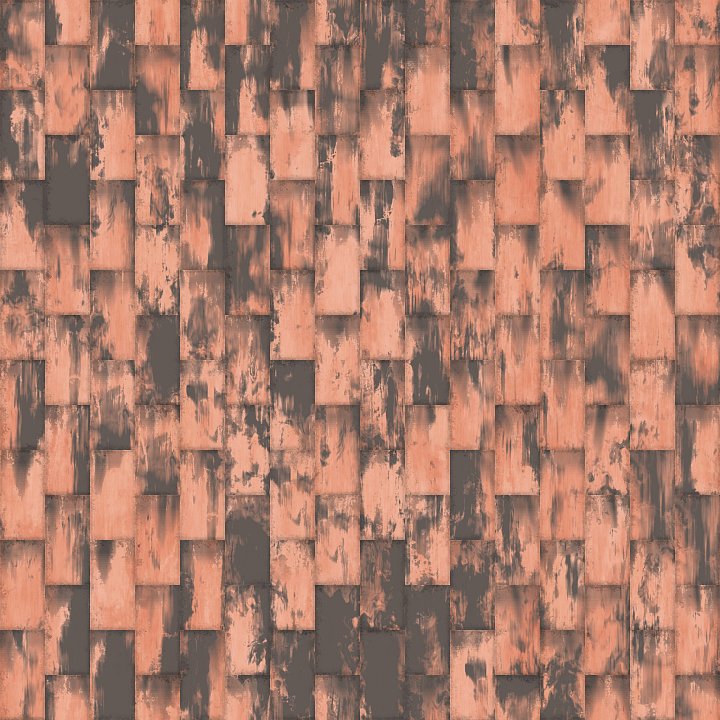 Archviz Copper Metal Metallic Roof Substance Designer seamless PBR texture preview