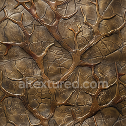 seamless Seamless 3D Embossed Brown Leather PBR Texture Featuring Antler Design texture 8k free download PBR