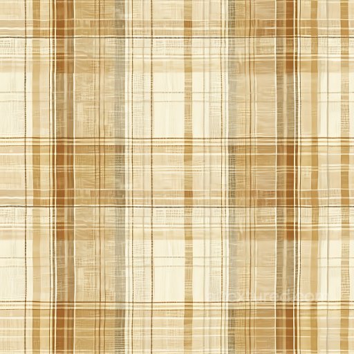 Seamless 3D PBR Plaid Fabric Texture in Warm Beige and Brown Tones texture preview