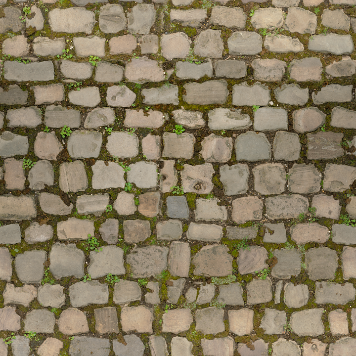 Cobblestone Floor Cobblestone - Cobblestone Moss Damp Damp Wet Floor seamless PBR texture preview
