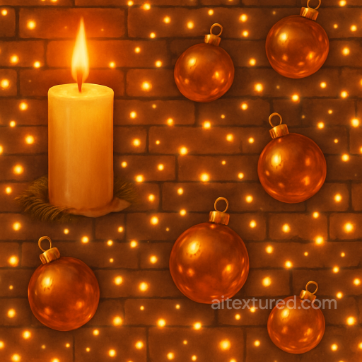 Seamless 8K PBR 3D Texture of Warm Candlelight Glowing Holiday Surface seamless Merry christmas PBR texture