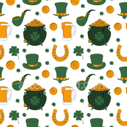 seamless Seamless 3D PBR St Patrick Digital Paper Texture with Festive Symbols texture 8k free download PBR