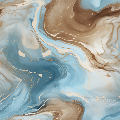 Brown and Blue Marble Veins PBR Texture with Polished Glossy Finish seamless Marble PBR texture