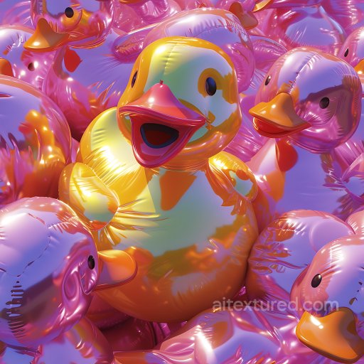Inflated PBR Texture of Glossy Inflated Rubber Duck Balloons seamless Inflated PBR texture