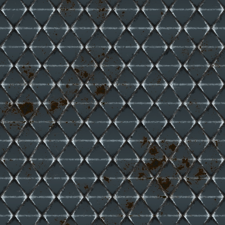 Mesh Metal Rust Rusted Sci Spaceship Wall seamless PBR texture preview