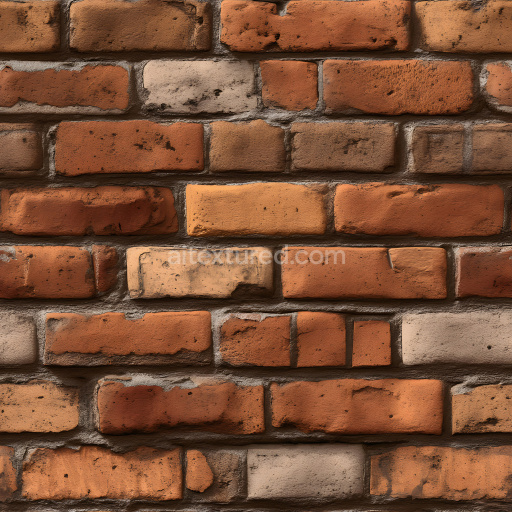 Seamless 3D PBR Cracked & Pitted Brick Wall Texture in Warm Tones