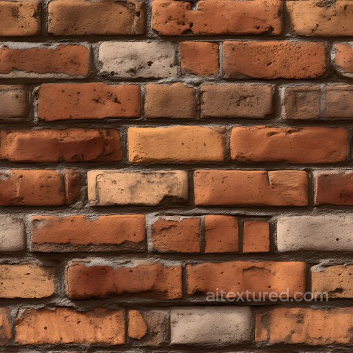 Cracked & Pitted Brick Wall Texture in Warm Tones seamless Brick PBR texture