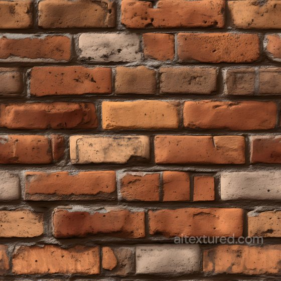 Cracked & Pitted Brick Wall Texture in Warm Tones Brick texture preview