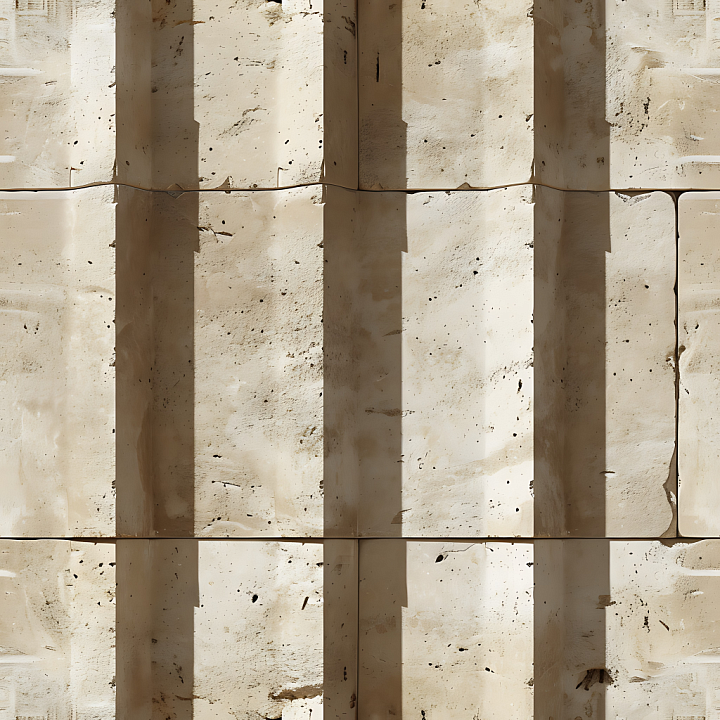 Beige Stone Wall Featuring Vertical Shadowed Panels seamless PBR texture preview