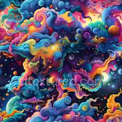 seamless Seamless 3D PBR Graffiti Texture Featuring Psychedelic Cosmic Swirls and Vibrant Color Blends texture 8k free download PBR