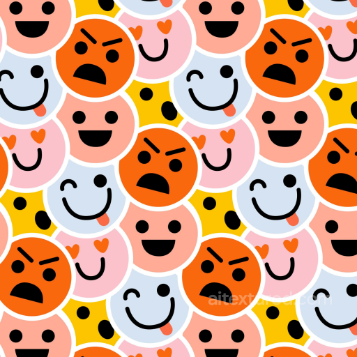 Bright Cartoon Happy Face Pattern Seamless Texture seamless Happy Face pattern PBR texture
