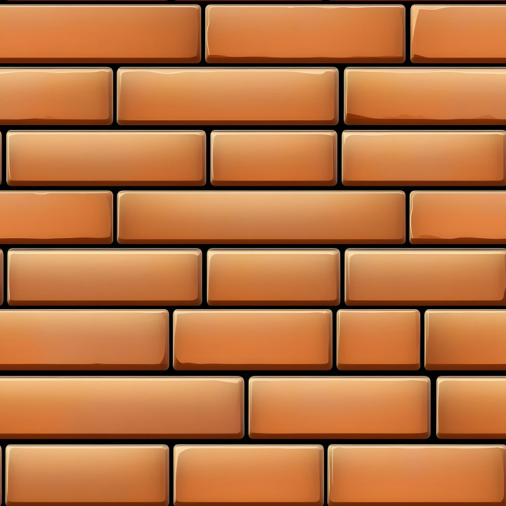 Cracked Brick Wall with Glossy Surface and Deep Gaps seamless PBR texture preview