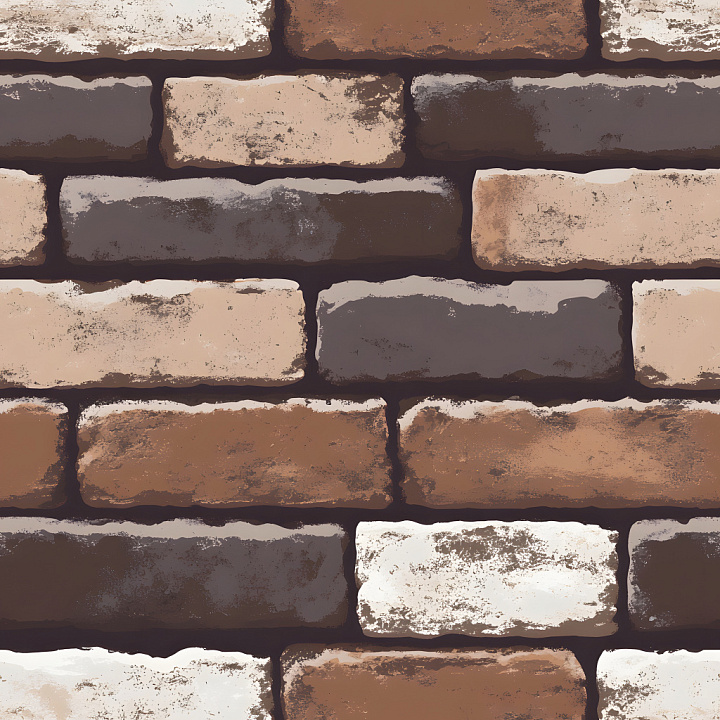 Cracked Brick Wall with Chipped and Worn Edges seamless PBR texture preview