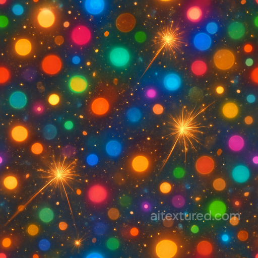Glowing Neon Holiday Lights Sparkle Dust Festive Glow seamless New Year PBR texture
