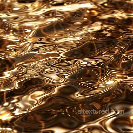 Liquid Gold Water Texture with Smooth Glossy Ripples seamless Water PBR texture