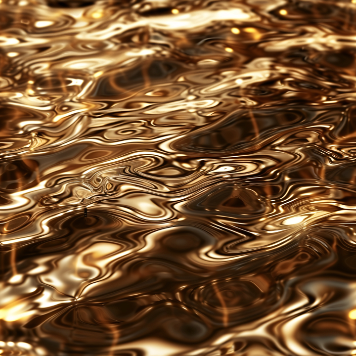 Liquid Gold Water with Smooth Glossy Ripples seamless PBR texture preview