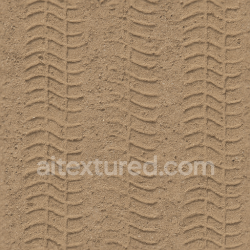 seamless Seamless 3d texture pbr 8k flat tire print on dry sand with shallow tread and loose gravel soil imprint texture 8k free download PBR