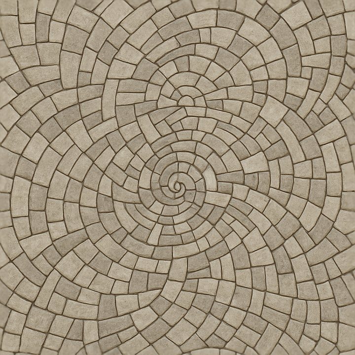 Fragmented Shattered Woven Interlaced Concentric Spiral Tessellated Lay… seamless PBR texture preview