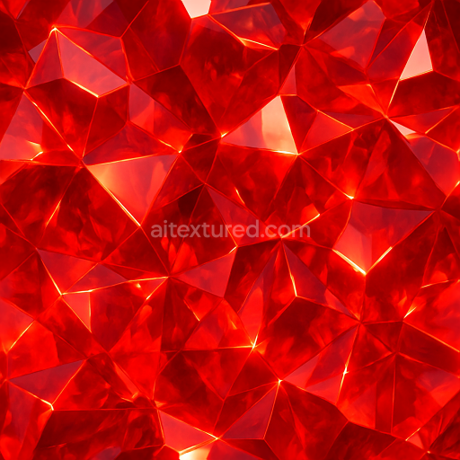 Seamless 3d texture pbr 8k ruby crystalline formation with glowing crystal aura and gemcut facets reflective surface