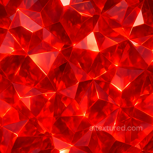 Ruby Crystalline Formation With Glowing Crystal Aura And Gemcut Facets Reflective Surface seamless Crystals PBR texture
