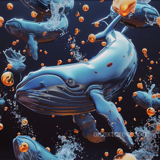 Inflated Vinyl Texture Featuring Blue Whale Paneling with Glossy Finish seamless Inflated PBR texture