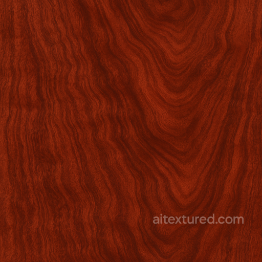 Rosewood With Curly Grain And Glossy Finish Surface seamless Furniture wood PBR texture