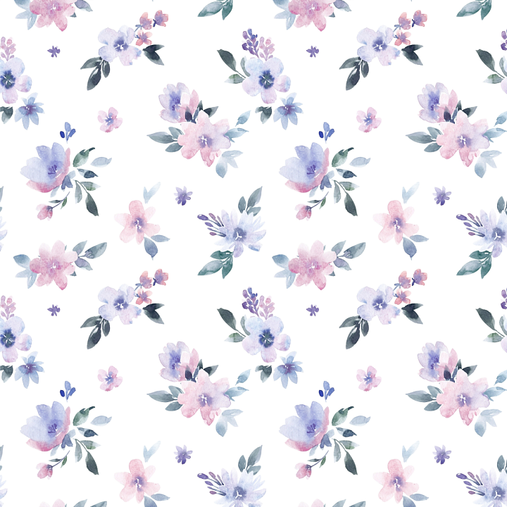 Soft Watercolor Wild Flower Pattern in Pastel Colors seamless PBR texture preview