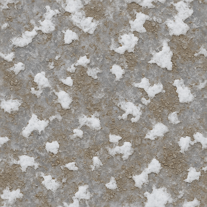 Frozen Earth Ground Surface With Ice Crust And Snow Patches seamless PBR texture preview