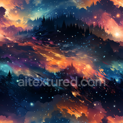 seamless Seamless 3D Cosmic Nebula PBR Texture Featuring Vibrant Star Clusters and Glowing Clouds texture 8k free download PBR