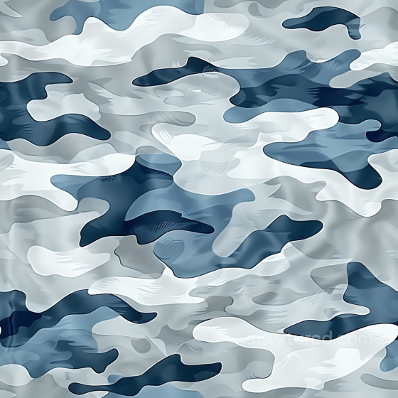 Arctic Camouflage PBR Texture Featuring Smooth Organic Shapes in Cool Tones Color Camouflage texture preview