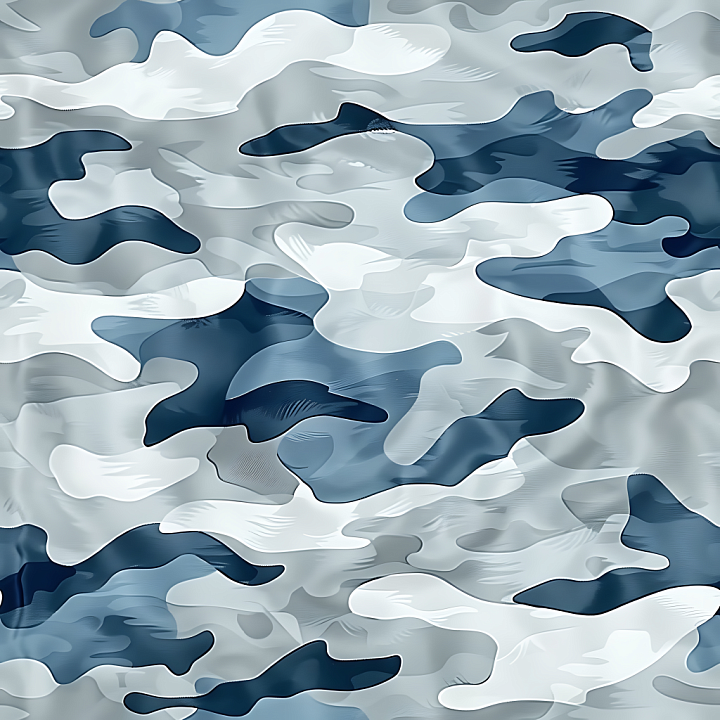 Arctic Camouflage Featuring Smooth Organic Shapes in Cool Tones seamless PBR texture preview