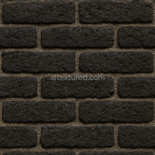 Seamless burnt brick 3d texture pbr 8k charred rough surface facade