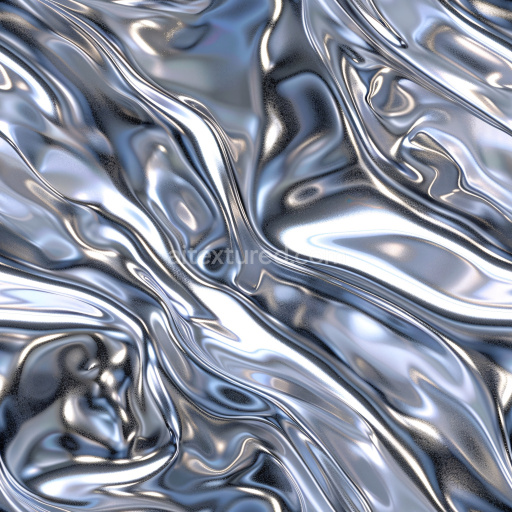 Seamless 3D PBR Glossy Liquid Silky Texture with Smooth Reflective Folds